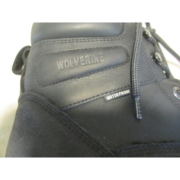 Wolverine Mens Waterproof Black Leather Work Boots Size 9 main image 7